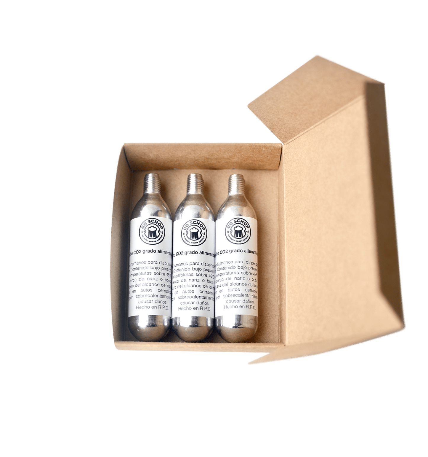 Pack 3 Cartuchos de CO2 Grado Alimenticio